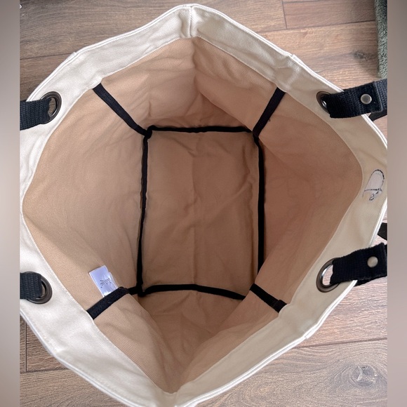 Thirty-One Tan & Cream Canvas Tote Bag - Earth Tone Bag, Letter D Tote Bag - Picture 4 of 8